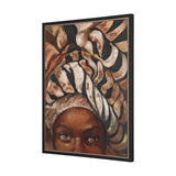 Mud Cloth Head Scarf I by Mercana Studio a Hand Embellished Textured Framed Canvas from Mercana - Luna Furniture