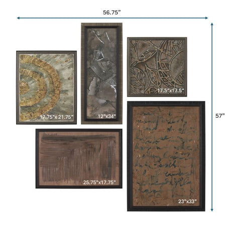 Ing (Set of 5) by Mercana Studio a Hand Embellished Framed Art Print from Mercana - Luna Furniture