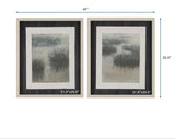 Water Grasses (Set of 2) by Mercana Studio a Hand Embellished Framed Art Print Matted under Glass from Mercana - Luna Furniture