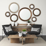 Sprocket 17" Round Brown Wood Frame Mirror from Mercana - Luna Furniture