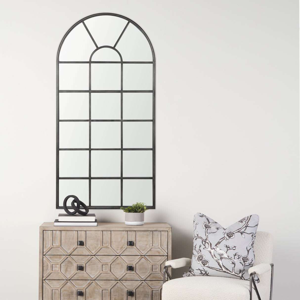 Dionne 31.9L x 1.1W x 63.0H Black Iron Wall Mirror from Mercana - Luna Furniture