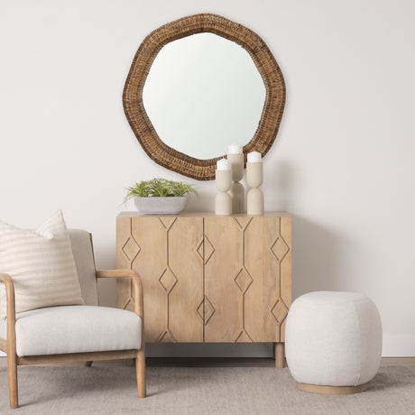 Warrick 36" Woven Water Hyacinth Mirror from Mercana - Luna Furniture