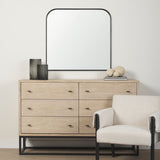 Timon Brushed Black Metal Frame Square Arched Mirror from Mercana - Luna Furniture