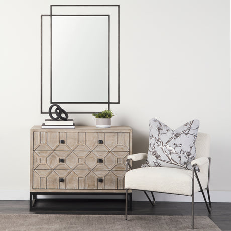 Tiva Rectangular Dual Metal Frame Gunmetal Mirror from Mercana - Luna Furniture