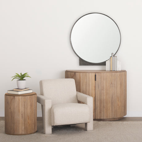 Tillie Round Gunmetal w/ Textured Metal Frame Wall Mirror from Mercana - Luna Furniture