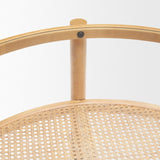 Weslyn Solid Light Brown Wood and Glass Top w/ Cane Coffee Table from Mercana - Luna Furniture