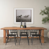 Stetson 94.5" Rectangular Natural Brown Wood Dining Table from Mercana - Luna Furniture