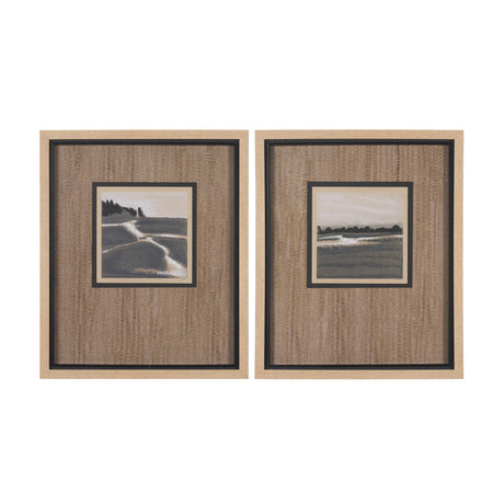 Marshland Shadows (Set of 2) by Mercana Studio a Hand Embellished Framed Art Print Matted under Glas from Mercana - Luna Furniture