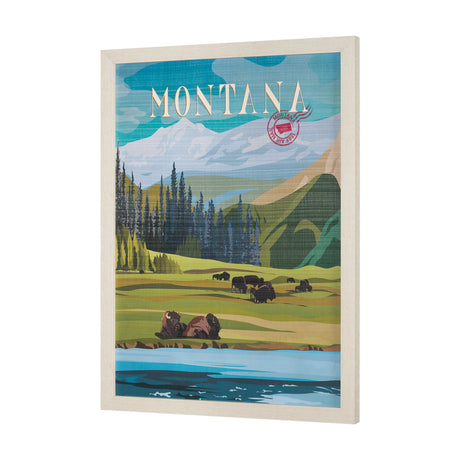 Montana Go USA (L) by Mercana Studio a Hand Embellished Decograph Framed Art Print from Mercana - Luna Furniture