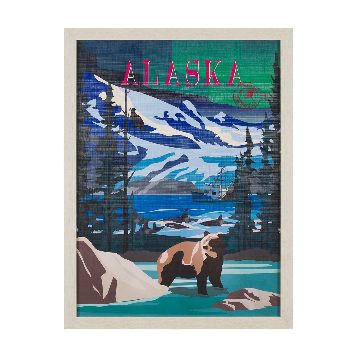 Alaska Go USA (L) by Mercana Studio a Hand Embellished Decograph Framed Art Print from Mercana - Luna Furniture