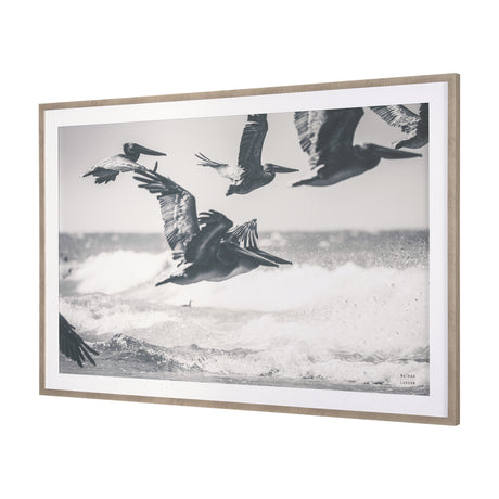 Pelican Beach by Nathan Larson a Hand Embellished Framed Photo Art Print Matted under Glass from Mercana - Luna Furniture