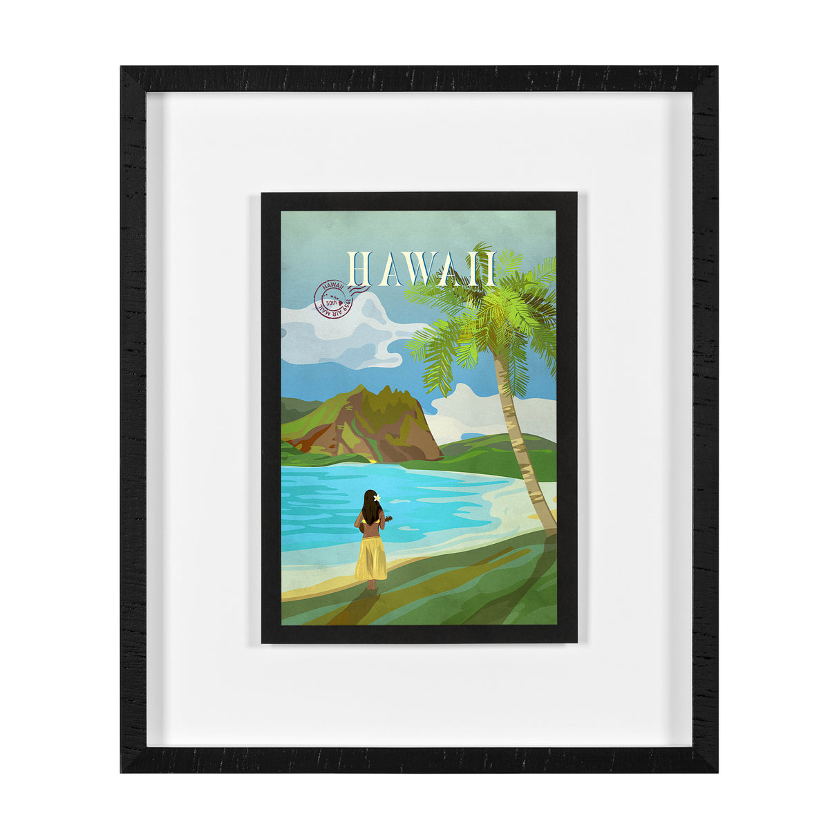 Hawaii Go USA (M) by Mercana Studio a Framed Art Print Matted under Glass from Mercana - Luna Furniture