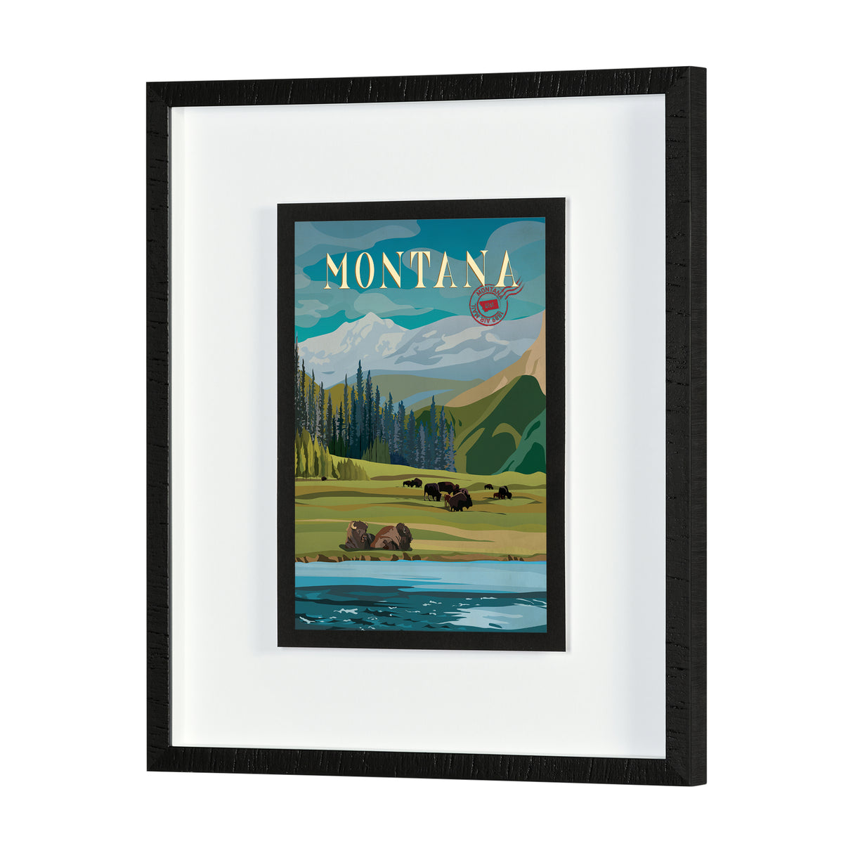 Montana Go USA (M) by Mercana Studio a Framed Art Print Matted under Glass from Mercana - Luna Furniture