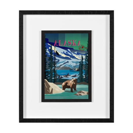 Alaska Go USA (M) by Mercana Studio a Framed Art Print Matted under Glass from Mercana - Luna Furniture