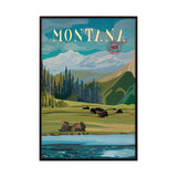 Montana Go USA (SM) by Mercana Studio a Hand Embellished Decograph Framed Art Print from Mercana - Luna Furniture