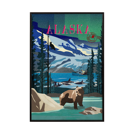 Alaska Go USA (SM) by Mercana Studio a Hand Embellished Decograph Framed Art Print from Mercana - Luna Furniture