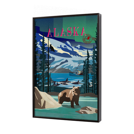 Alaska Go USA (SM) by Mercana Studio a Hand Embellished Decograph Framed Art Print from Mercana - Luna Furniture
