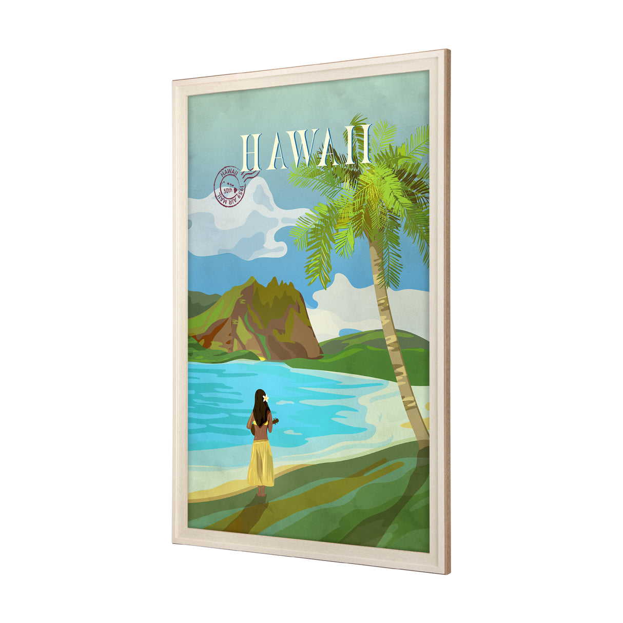 Hawaii Go USA (XL) by Mercana Studio a Hand Embellished Decograph Framed Art Print under Glass from Mercana - Luna Furniture
