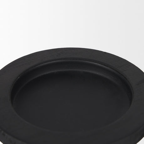 Wanda Matte Black Wood Pillar Candle Holders (Set of 2) from Mercana - Luna Furniture