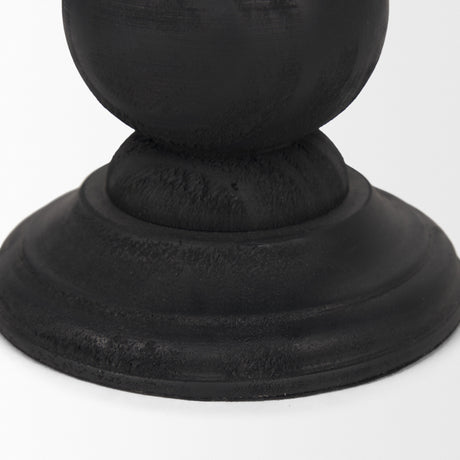 Wanda Matte Black Wood Pillar Candle Holders (Set of 2) from Mercana - Luna Furniture