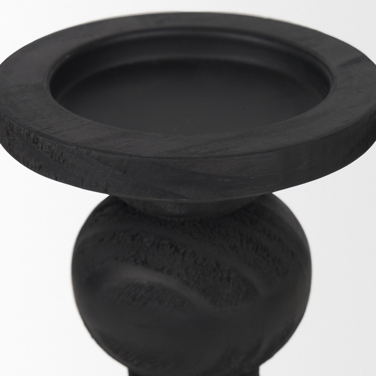 Wanda Matte Black Wood Pillar Candle Holders (Set of 2) from Mercana - Luna Furniture