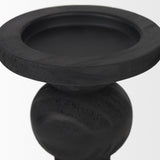 Wanda Matte Black Wood Pillar Candle Holders (Set of 2) from Mercana - Luna Furniture
