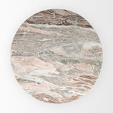 Allyson 54" Round Brown Pedestal w/ Pink Marble Top Dining Table from Mercana - Luna Furniture
