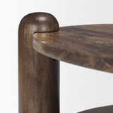 Jovia Brown Mango Wood W/ Cappuccino Marble Round Coffee Table from Mercana - Luna Furniture