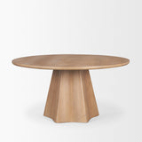 Jovani 60" Solid Light Brown Mango Wood Round Dining Table from Mercana - Luna Furniture