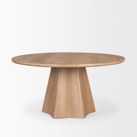 Jovani 60" Solid Light Brown Mango Wood Round Dining Table from Mercana - Luna Furniture