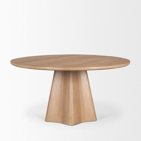Jovani 60" Solid Light Brown Mango Wood Round Dining Table from Mercana - Luna Furniture
