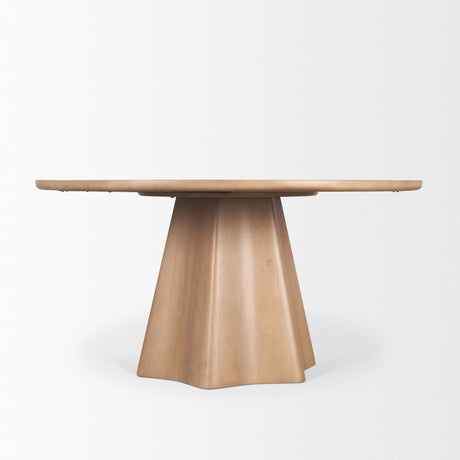 Jovani 60" Solid Light Brown Mango Wood Round Dining Table from Mercana - Luna Furniture