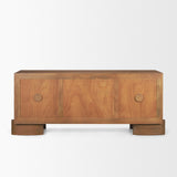 Jonan Medium Brown Wood w/ Dark Aged Brass 2 Door 3 Drawer Sideboard from Mercana - Luna Furniture