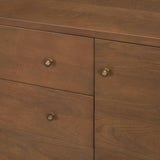 Jonan Medium Brown Wood w/ Dark Aged Brass 2 Door 3 Drawer Sideboard from Mercana - Luna Furniture