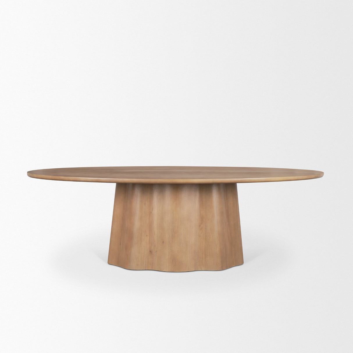 Jovani 94" Solid Light Brown Mango Wood Oval Dining Table from Mercana - Luna Furniture