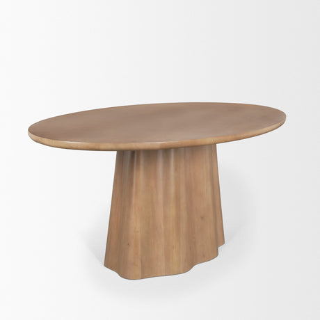Jovani 94" Solid Light Brown Mango Wood Oval Dining Table from Mercana - Luna Furniture