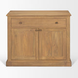 Baron Light Brown Solid Wood w/ Gunmetal Knobs 2-Door Accent Cabinet from Mercana - Luna Furniture