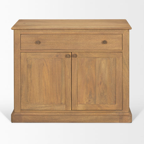 Baron Light Brown Solid Wood w/ Gunmetal Knobs 2-Door Accent Cabinet from Mercana - Luna Furniture