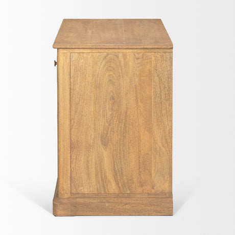 Baron Light Brown Solid Wood w/ Gunmetal Knobs 2-Door Accent Cabinet from Mercana - Luna Furniture