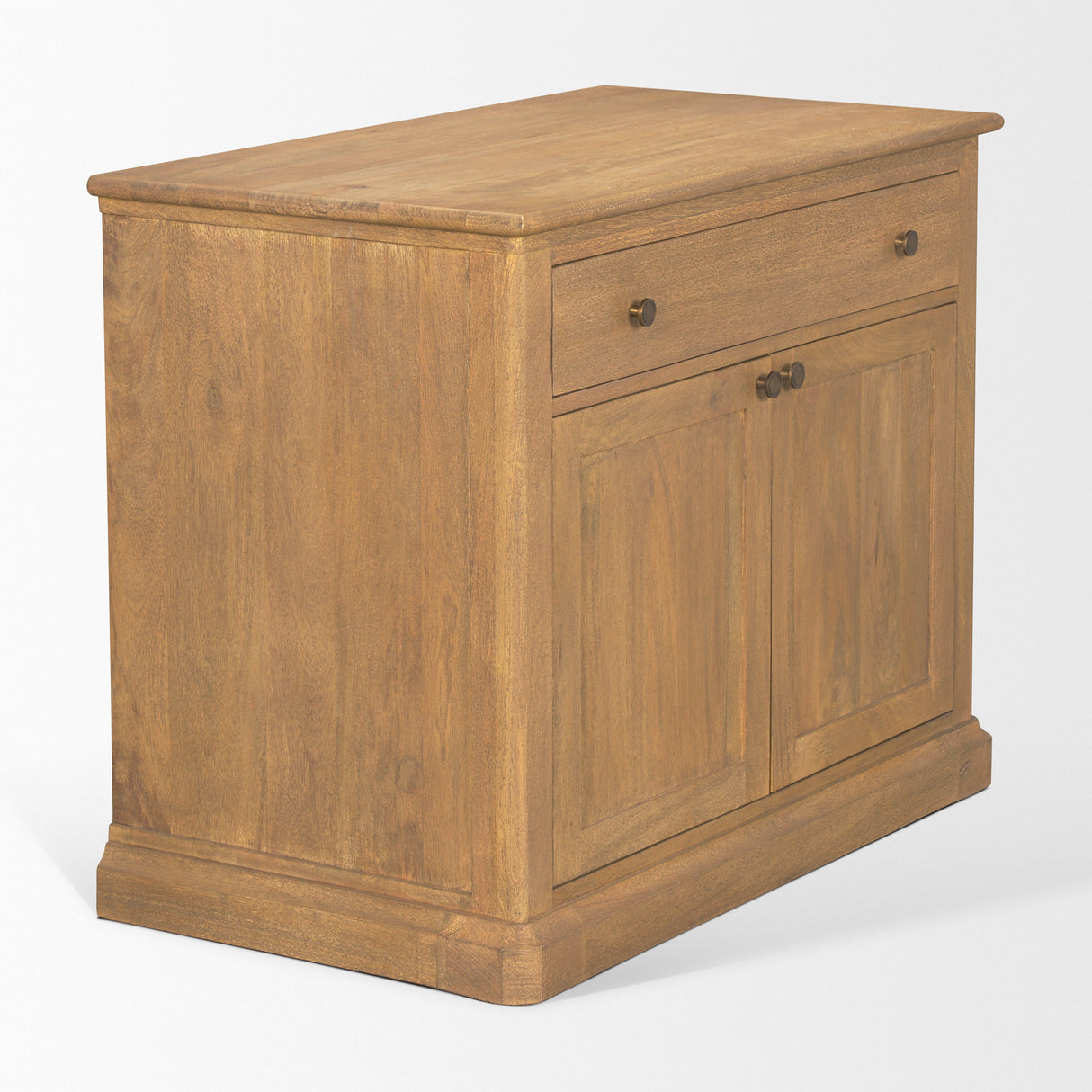 Baron Light Brown Solid Wood w/ Gunmetal Knobs 2-Door Accent Cabinet from Mercana - Luna Furniture