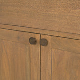 Baron Light Brown Solid Wood w/ Gunmetal Knobs 2-Door Accent Cabinet from Mercana - Luna Furniture