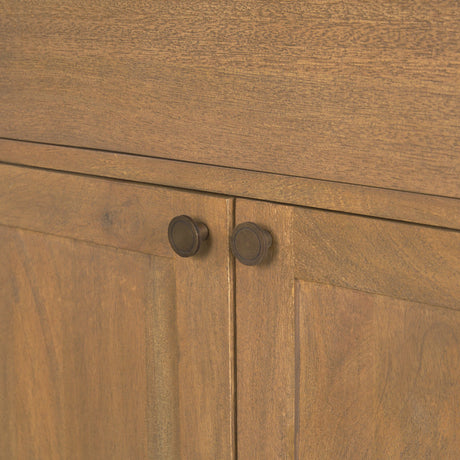 Baron Light Brown Solid Wood w/ Gunmetal Knobs 2-Door Accent Cabinet from Mercana - Luna Furniture