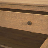 Baron Light Brown Solid Wood w/ Gunmetal Knobs 2-Door Accent Cabinet from Mercana - Luna Furniture