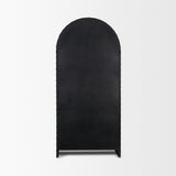 Gehry 72.3" H Dark Brown Metal Brown Wood and Glass Door Display Cabinet from Mercana - Luna Furniture