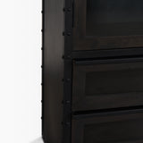 Gehry 72.3" H Dark Brown Metal Brown Wood and Glass Door Display Cabinet from Mercana - Luna Furniture