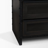 Gehry 72.3" H Dark Brown Metal Brown Wood and Glass Door Display Cabinet from Mercana - Luna Furniture