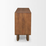 Jonan Medium Brown Wood w/ Dark Aged Brass 2 Door 3 Drawer Sideboard from Mercana - Luna Furniture
