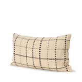 Jaela Beige and Black Striped Checkered Decorative Lumbar Pillow Cover from Mercana - Luna Furniture