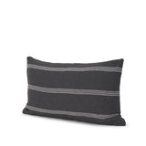Jayme Gray and White Striped Cotton Decorative Lumbar Pillow Cover from Mercana - Luna Furniture