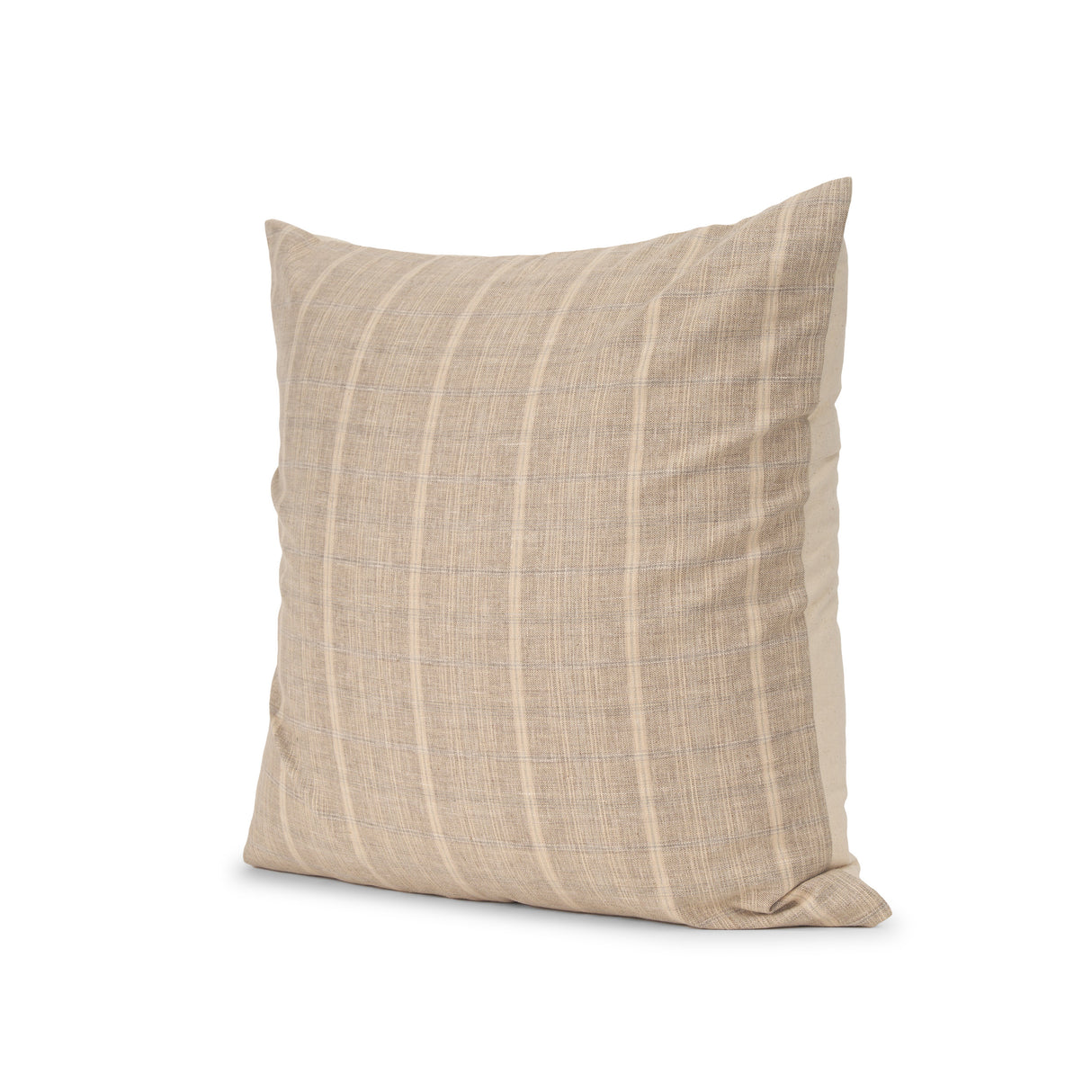 Jensen Beige and Gray Plaid Cotton-Linen Decorative Square Pillow Cover from Mercana - Luna Furniture